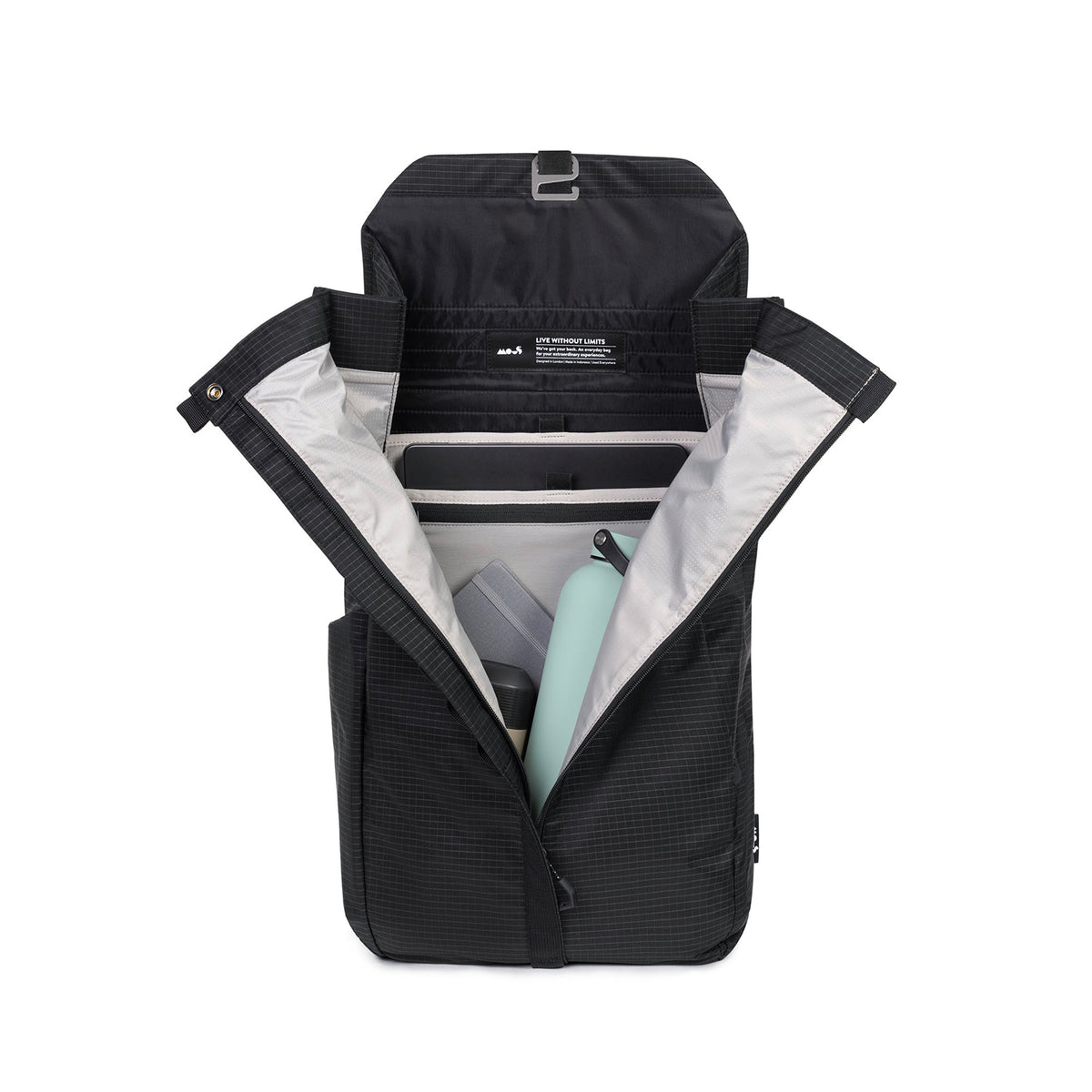 Flap Backpack with textured shell fabric - Day