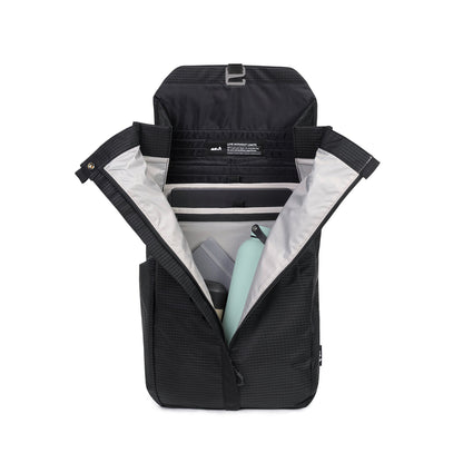 Flap Backpack with textured shell fabric - Day