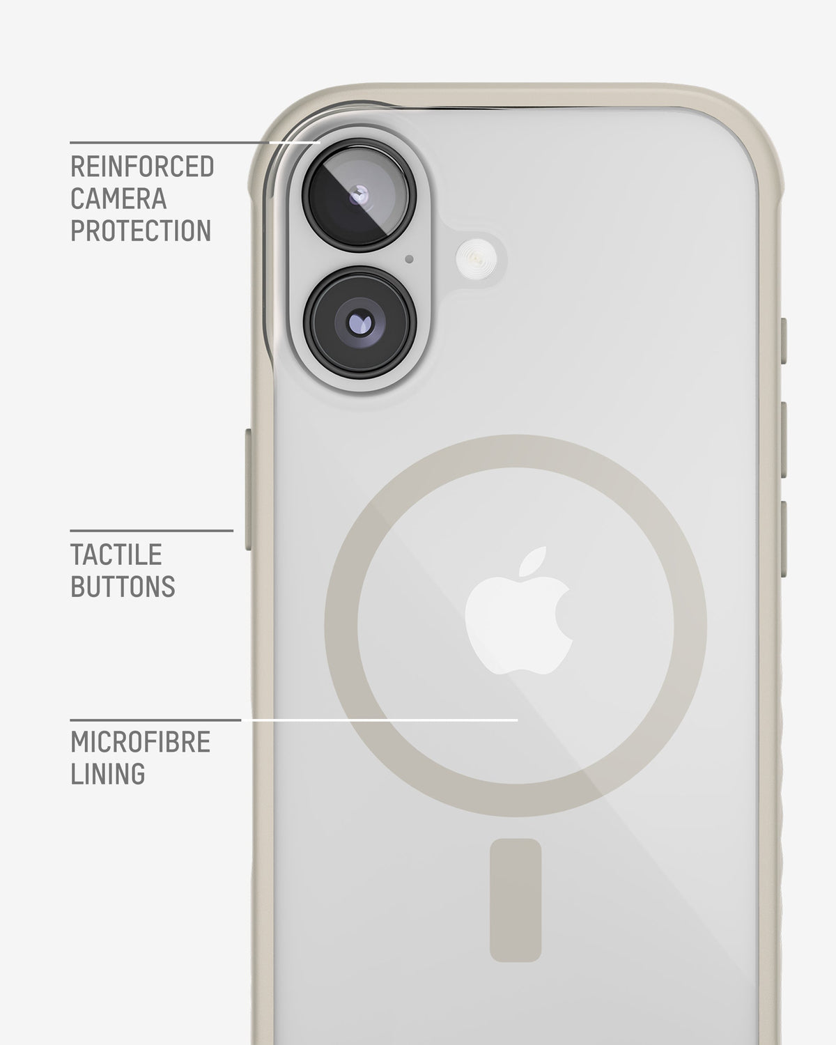 Clarity Phone Case - Stone Magsafe